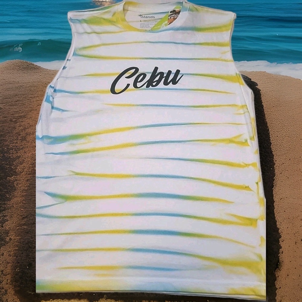NWT Islands Tank Top Cebu Philippines‎ Size Large Lightweight Beach Ocean